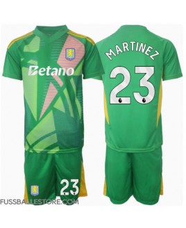 Günstige Aston Villa Emiliano Martinez #23 Torwart Heimtrikotsatz Kinder 2024-25 Kurzarm (+ Kurze Hosen)